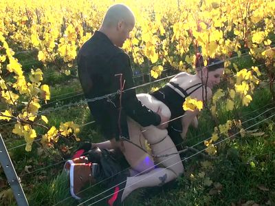 Good threesome fuck in the middle of the vineyards with the beautiful Lana! - Tonpornodujour.com