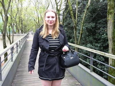 Mélodie, a beautiful 22-year-old busty blonde young woman, fucks a fan! - Tonpornodujour.com